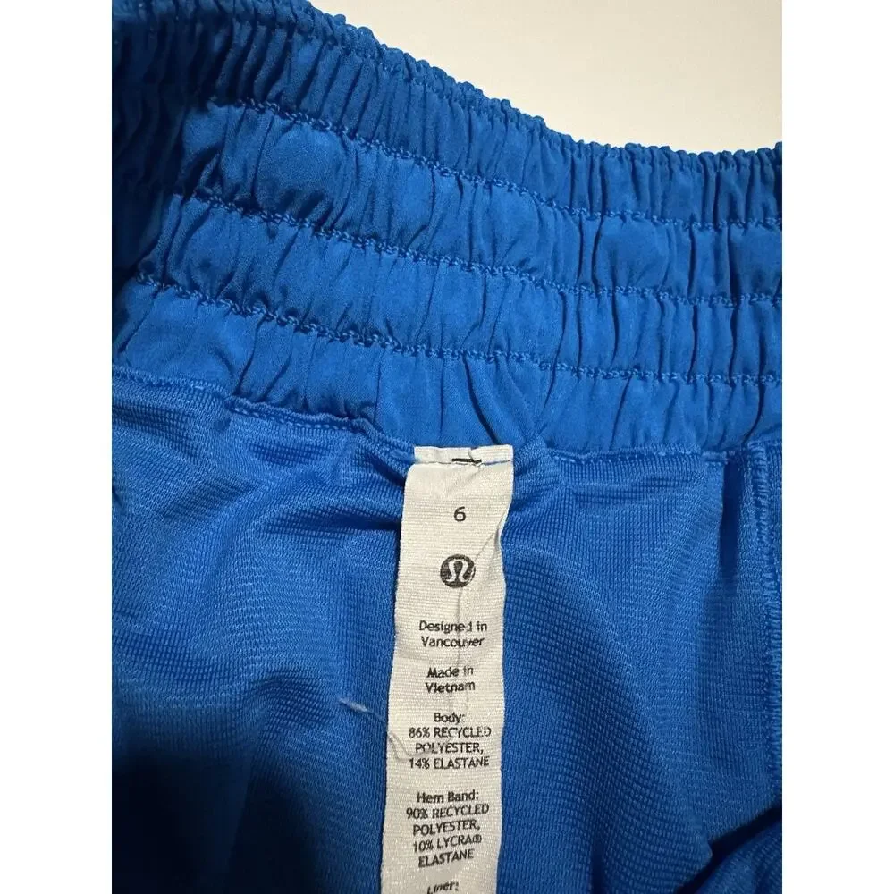 Lululemon Speed Up Running Shorts Women’s Size 6 Blue Lined Athletic Activewear